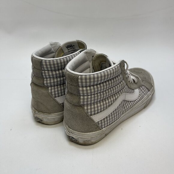 Vans SK8 Hi Tapered Gingham Grey / White Womens Size 8 Skate Sneakers Y2K - Picture 2 of 12